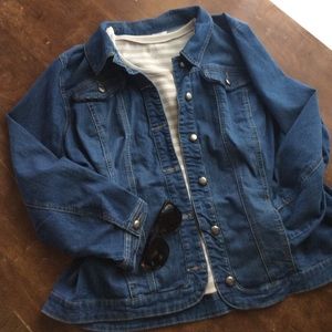 CJ Banks Medium Wash Denim Jacket